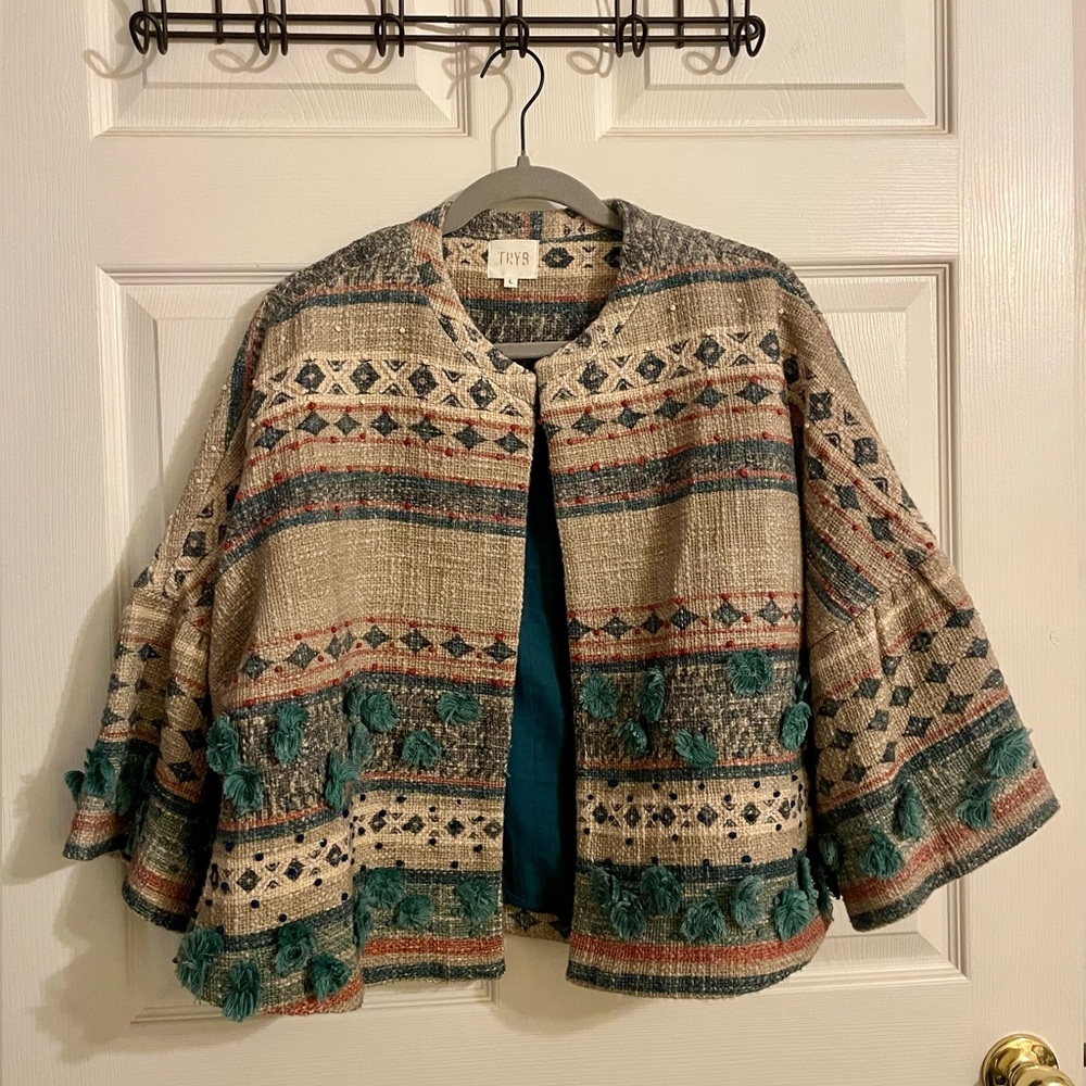 Anthropologie TRYB Women's Patterned Jacket. Size L
